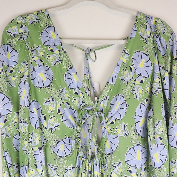NWT Anthropologie‎ Let Me Be Long-Sleeve V-Neck Cutout Floral Maxi Dress Small - Picture 4 of 9